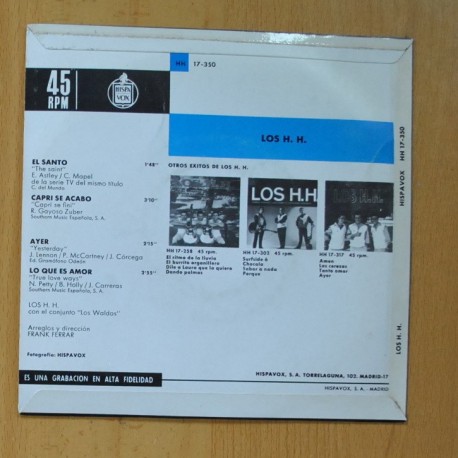 LOS H.H. - EL SANTO + 3 - EP