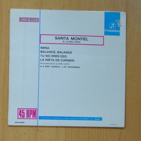 SARITA MONTIEL - NENA + 3 - EP