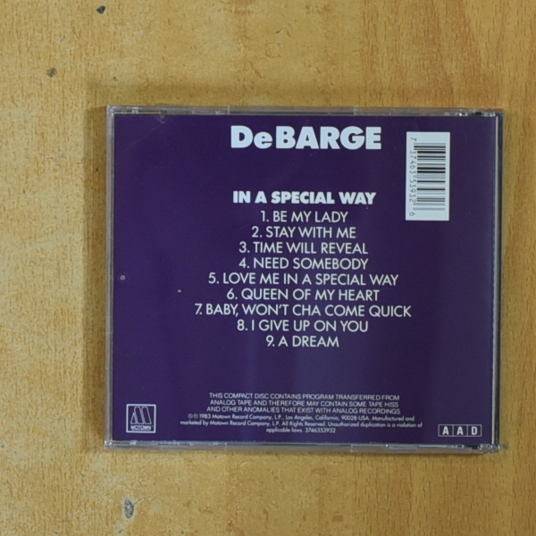 DE BARGE - IN A SPECIAL WAY - CD