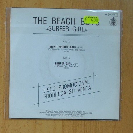 THE BEACH BOYS - DON´T WORRY BABY / SUFFER GIRL - SINGLE