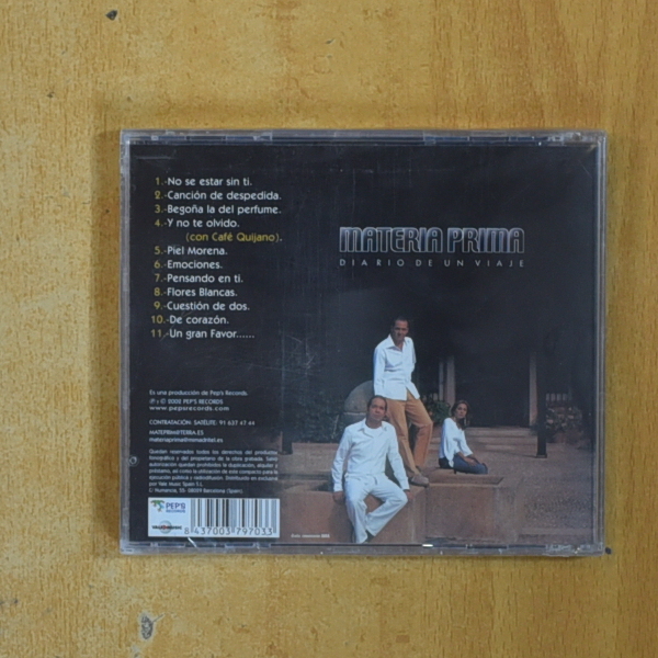 MATERIA PRIMA - DIARIO DE UN VIAJE - CD