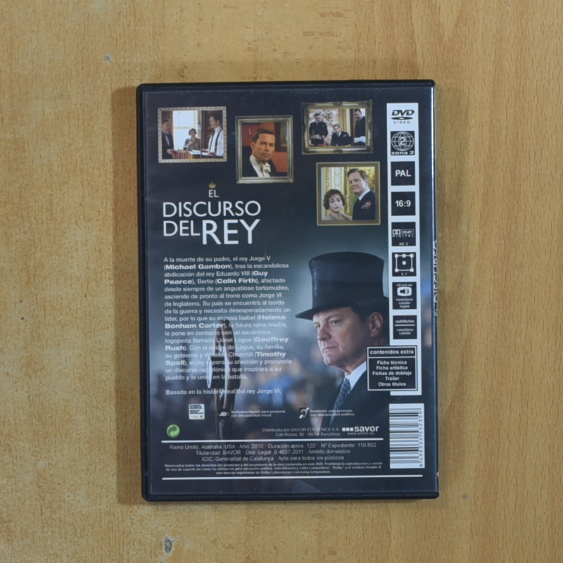 EL DISCURSO DEL REY - DVD
