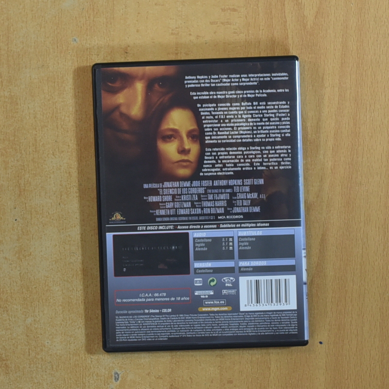 EL SILENCIO DE LOS CORDEROS - DVD