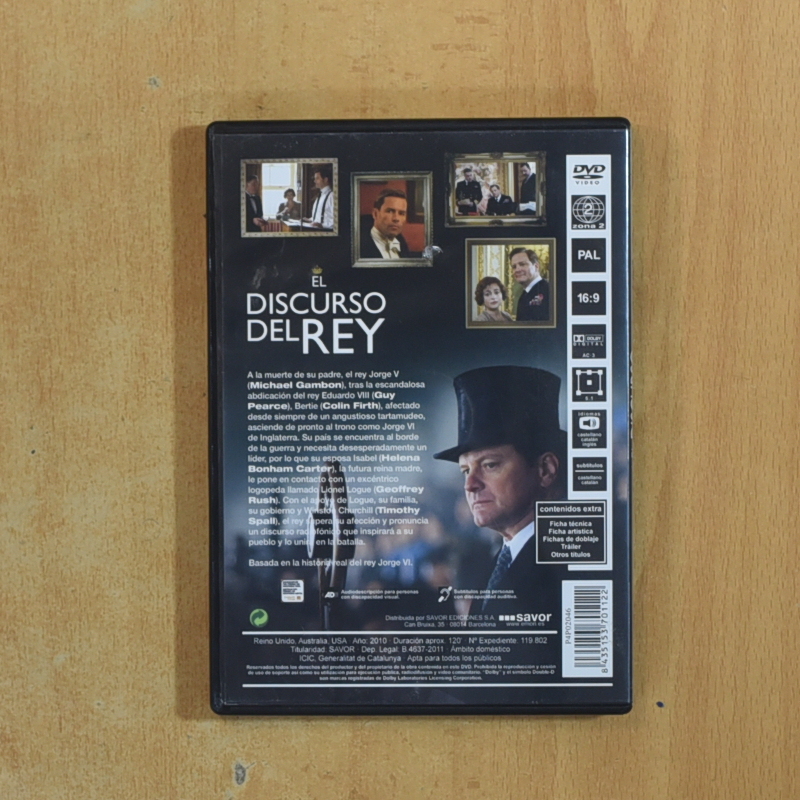 EL DISCURSO DEL REY - DVD