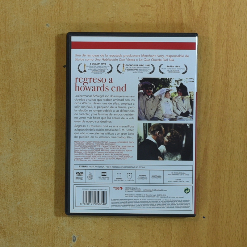 REGRESO A HOWARDS END - DVD