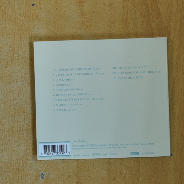 NILS WOGRAMS NOSTALGIA - DADDYS BONES - CD