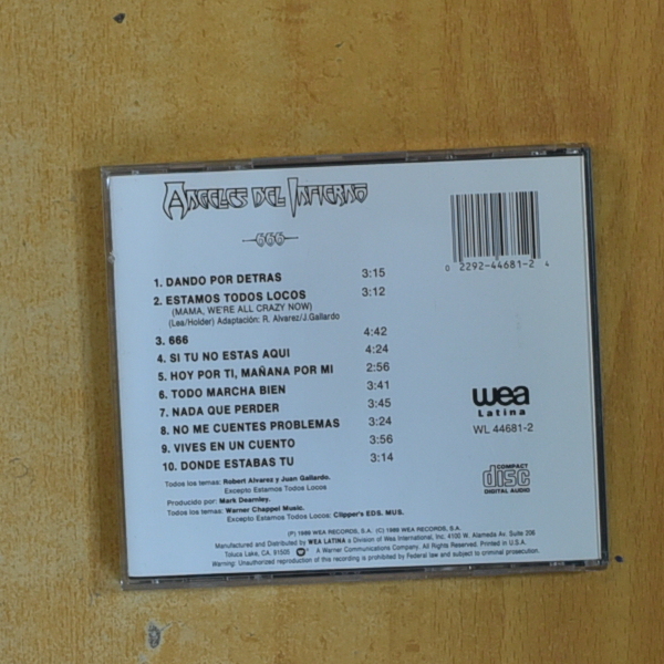 ANGELES DEL INFIERNO - 666 - CD