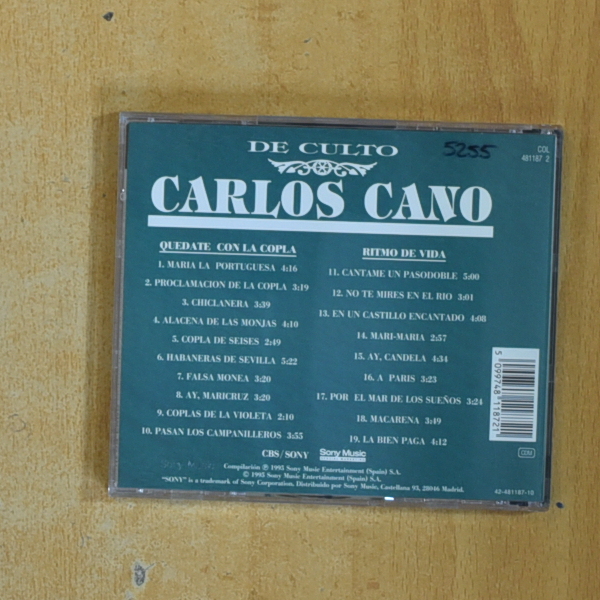CARLOS CANO - CUADERNO DE COPLAS Y A TRAVES DEL OLVIDO - CD