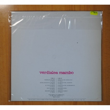 TITO MOYA Y SU ORQUESTA - VERDIALES MAMBO - LP