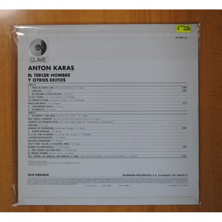 ANTON KARAS - EL TERCER HOMBRE - LP