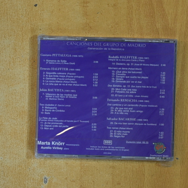 MARTA KNORR / AURELIO VIRIBAY - CANCIONES DEL GRUPO DE MADRID - CD