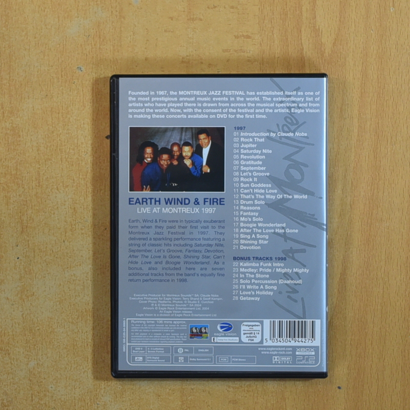 EARTH WIND & FIRE - LIVE AT MONTREUX - DVD