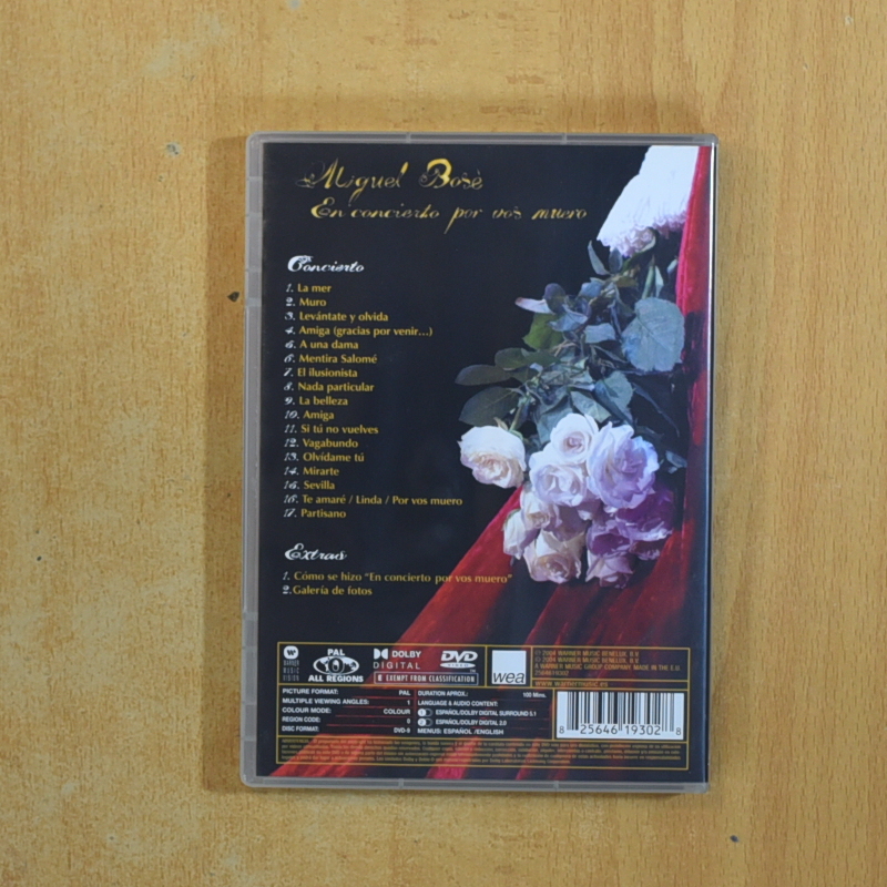 MIGUEL BOSE - EN CONCIERTO POR VOS MUERO - DVD