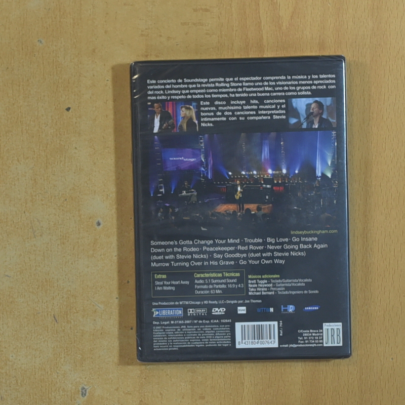 LINDSEY BUCKINGHAM LIVE IN CONCERT - DVD
