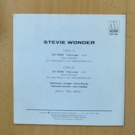 STEVIE WONDER - GO HOME - PROMO - SINGLE