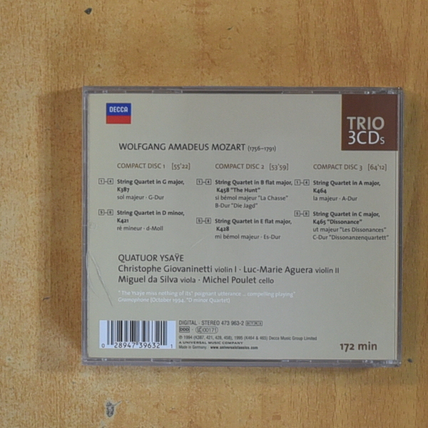 MOZART - 6 STRING QUARTETS - CD