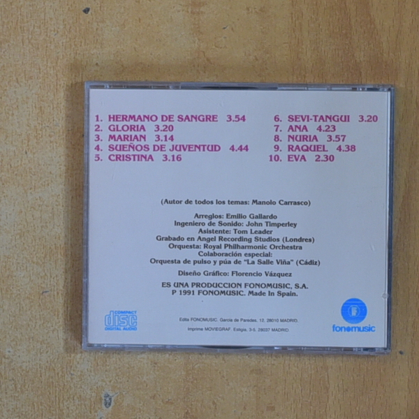 MANOLO CARRASCO - SUEÑOS DE JUVENTUD - CD