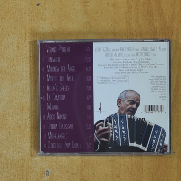ASTOR PIAZZOLLA - THE CENTRAL PARK CONCERT - CD