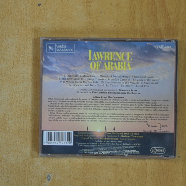 MAURICE JARRE - LAWRENCE OF ARABIA - CD