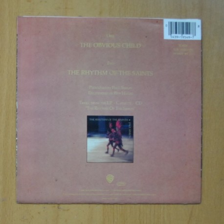 PAUL SIMON - THE OBVIOUS CHILD / THE RHYTHM OF THE SAINTS - SINGLE