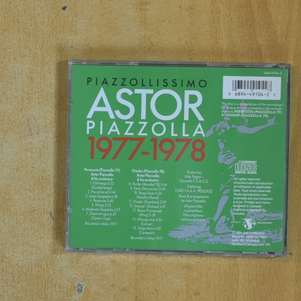 ASTOR PIAZZOLLA - PIAZZOLLISSIMO - CD