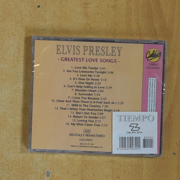 ELVIS PRESLEY - GREATEST LOVE SONGS - CD