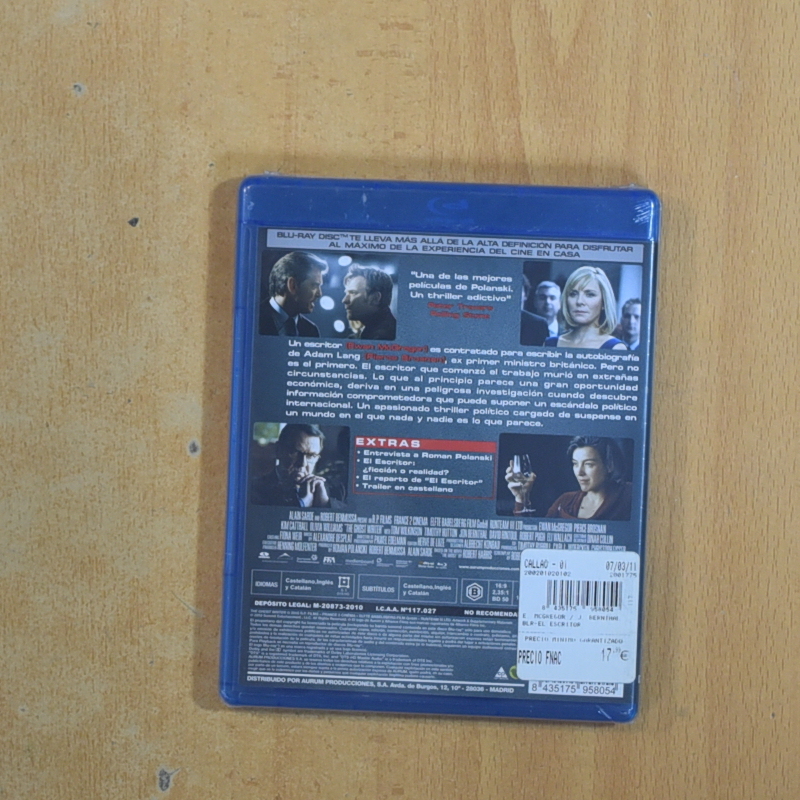 EL ESCRITOR - BLURAY