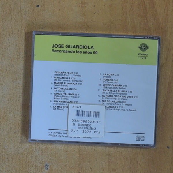 JOSE GUARDIOLA - RECORDANDO LOS AÑOS 60 - CD
