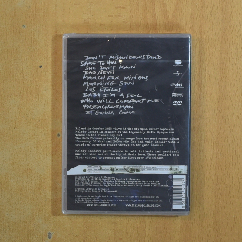 MELODY GARDOT LIVE AT THE OLYMPIA PARIS - DVD