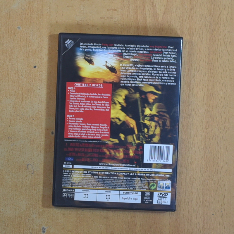 BLACK HAWK DERRIBADO - DVD