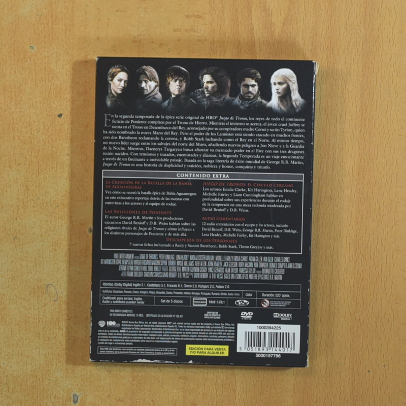 JUEGO DE TRONOS - SEGUNDA TEMPORADA - DVD