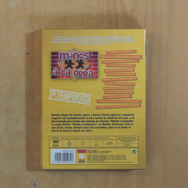 MANOS A LA OBRA - SEGUNDA TEMPORADA - DVD