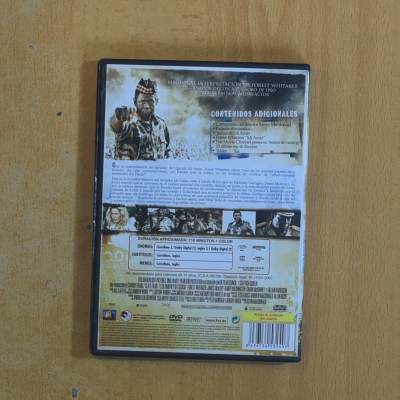 EL ULTIMO REY DE ESCOCIA - DVD