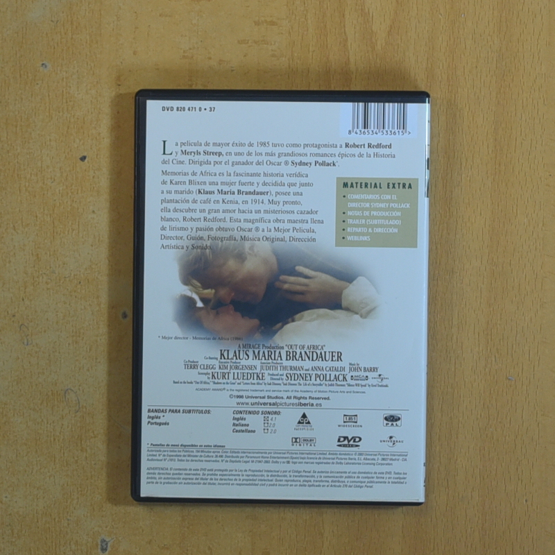 MEMORIAS DE AFRICA - DVD