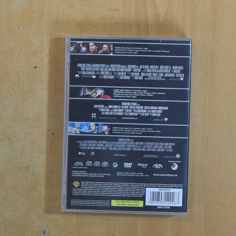 ZODIAC / KISS KISS BANG BANG / SHERLOCK HOLMES - DVD