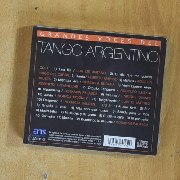 VARIOS - GRANDES VOCES DEL TANGO ARGENTINO - CD