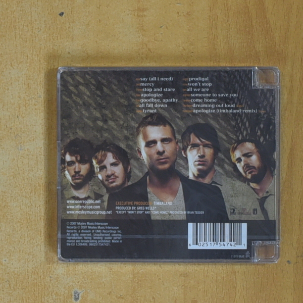 ONE REPUBLIC - DREAMING OUT LOUD - CD