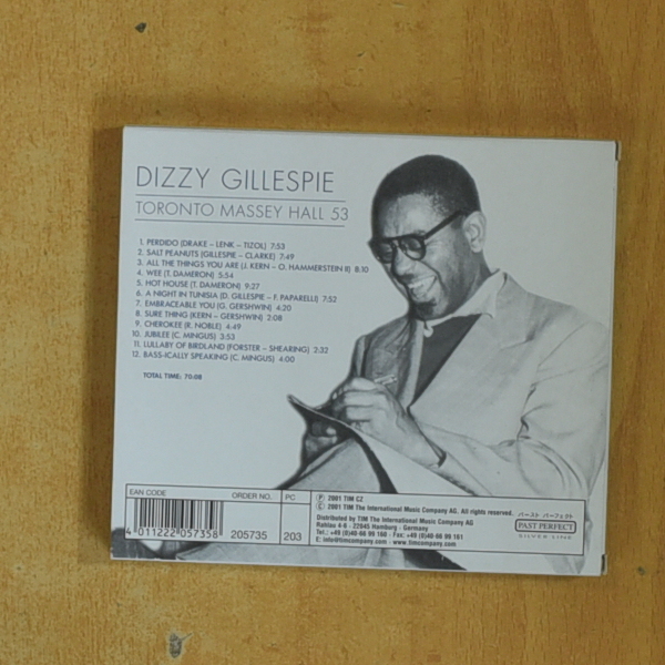 DIZZY GILLESPIE - TORONTO MASSEY HALL 53 - CD