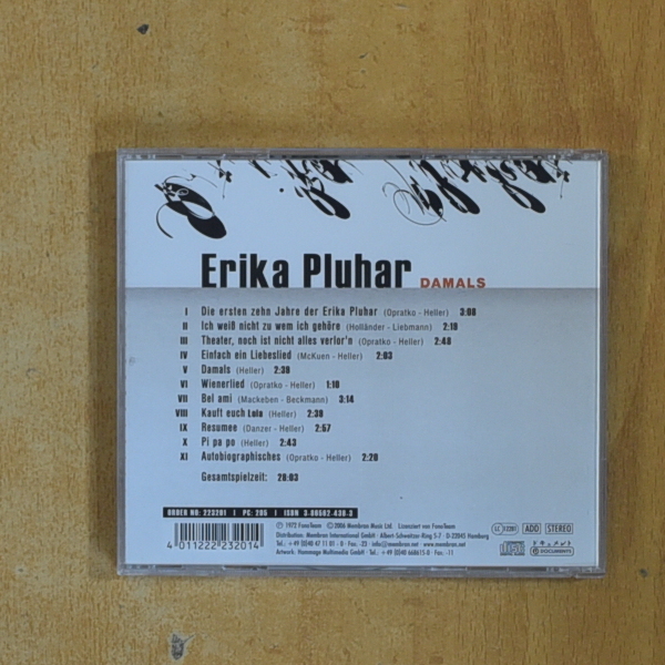 FRIKA A PLUHAR - DAMALS - CD