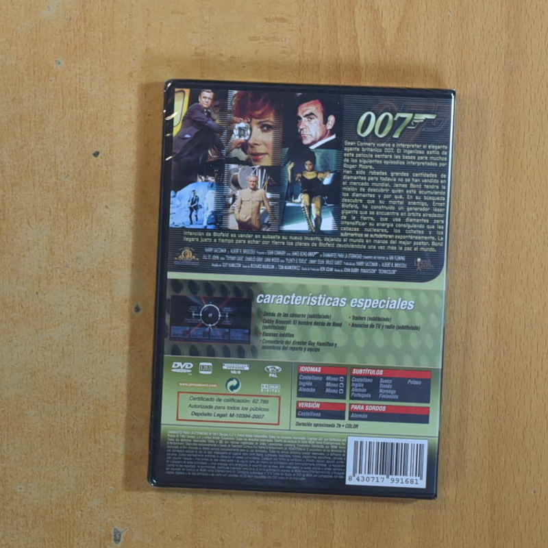 007 DIAMANTES PARA LA ETERNIDAD - DVD