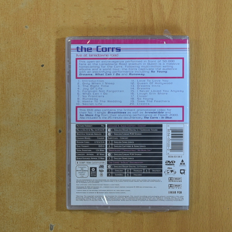 THE CORRS LIVE AT LANSDOWNE ROAD - DVD