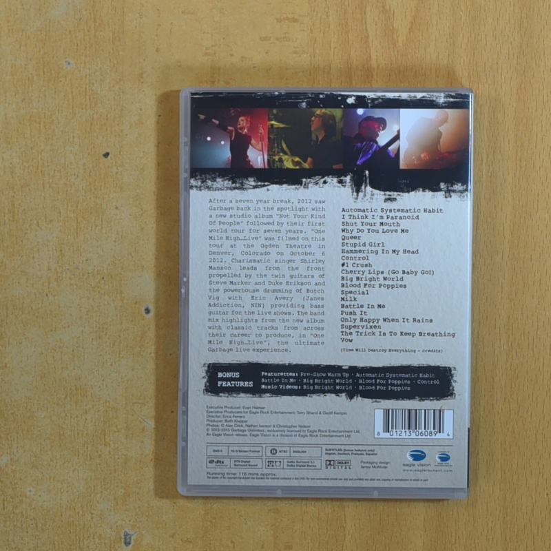 GARBAGE ONE MILE HIGH LIVE - DVD