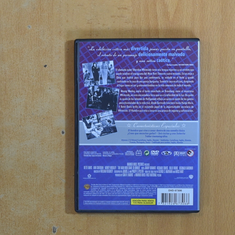 EL HOMBRE QUE VINO A CENAR - DVD