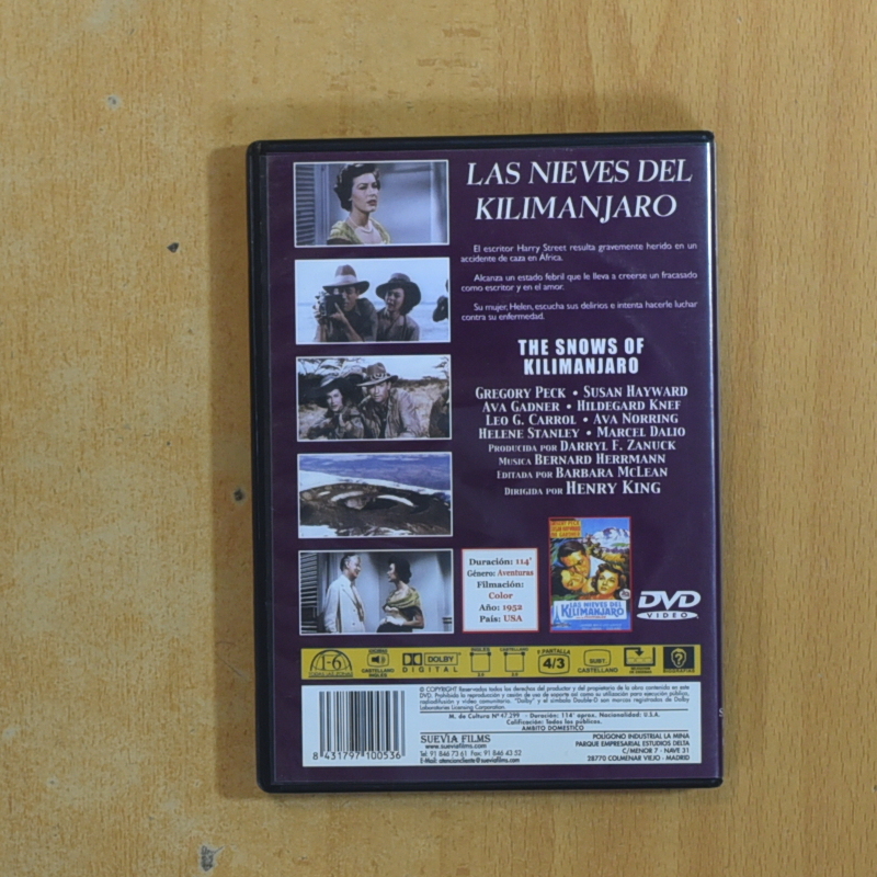 LAS NIEVES DEL KILIMANJARO - DVD