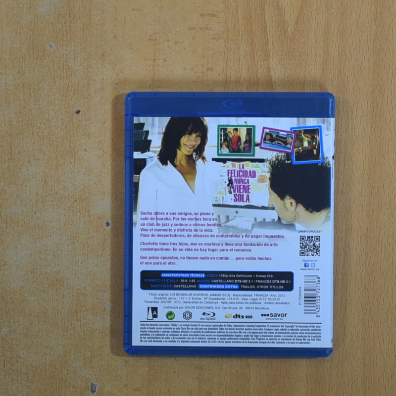 LA FELICIDAD NUNCA VIENE SOLA - BLURAY