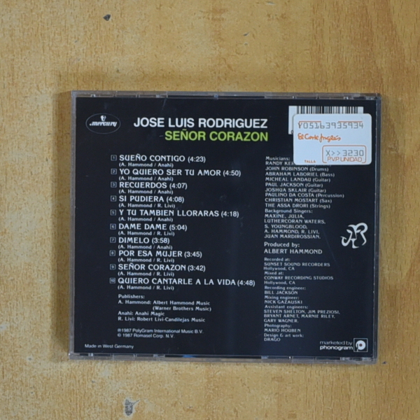 JOSE LUIS RODRIGUEZ - SEÑOR CORAZON - CD