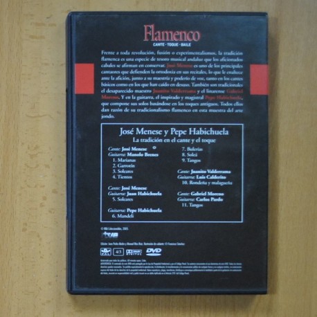JOSE MENESE Y PEPE HABICHUELA - LA TRADICION EN EL CANTE Y EL TOQUE - DVD