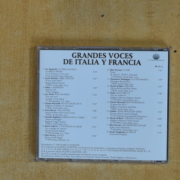 VARIOS - GRANDES VOCES DE ITALIA Y FRANCIA - CD
