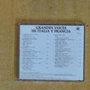 VARIOS - GRANDES VOCES DE ITALIA Y FRANCIA - CD