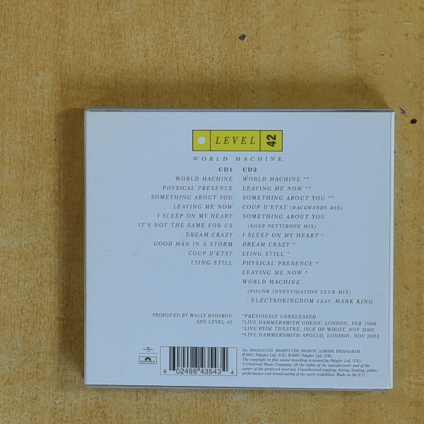 LEVEL 42 - WORLD MACHINE - CD